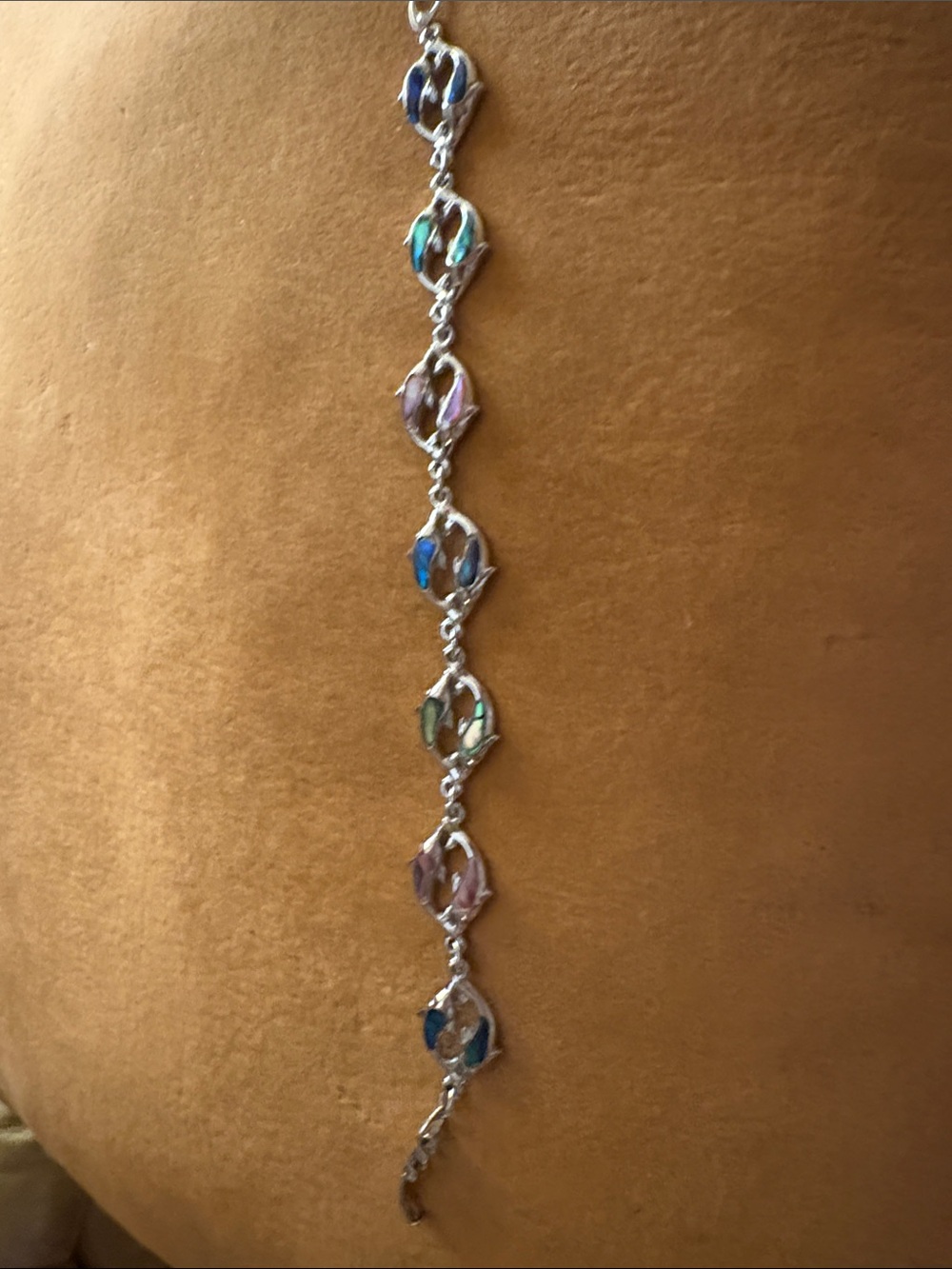 Multicolor Crystal Link Dolphin Bracelet - Women's Jewelry